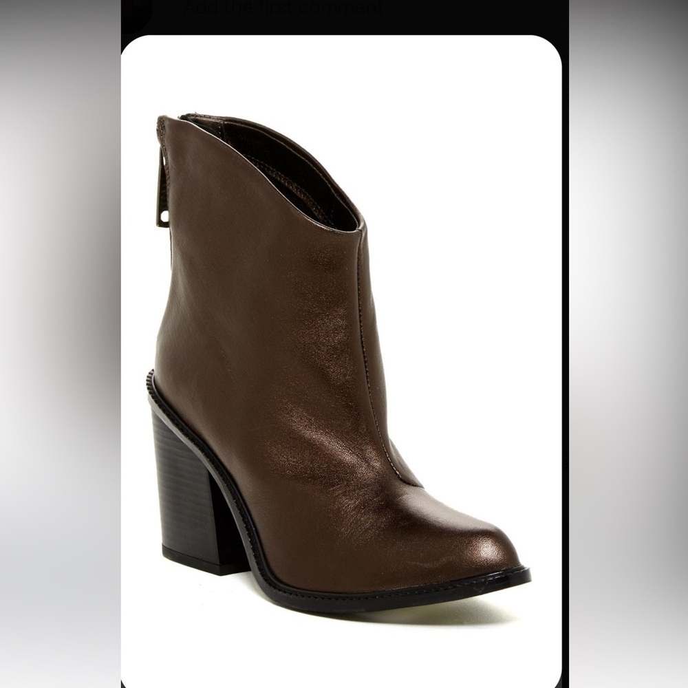 Diesel Ozys Boot leather bronze brown Metallic Ankle Boots western boho sz 7.5